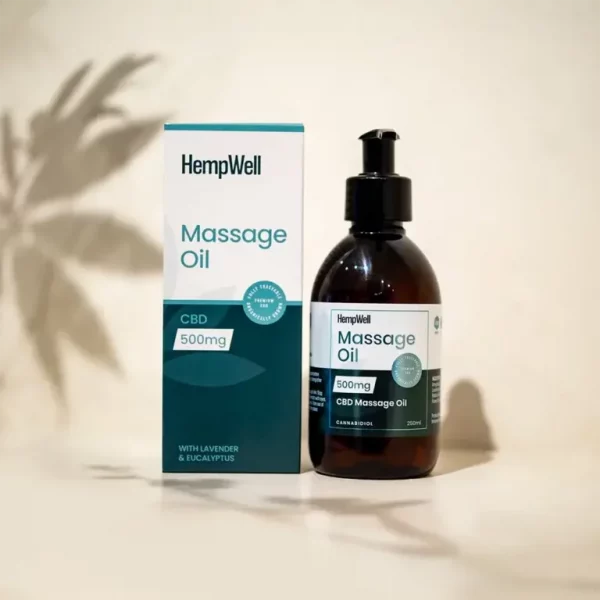 HempWell CBD Massage Oil | 500mg CBD | 250ml Bottle - Image 2