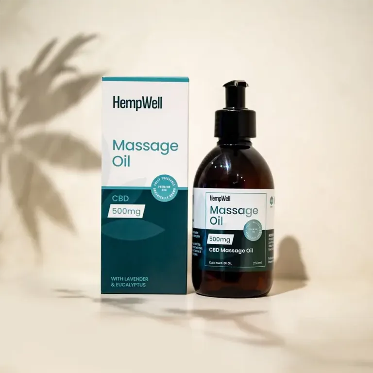 HempWell CBD Massage Oil | 500mg CBD | 250ml Bottle - Image 2