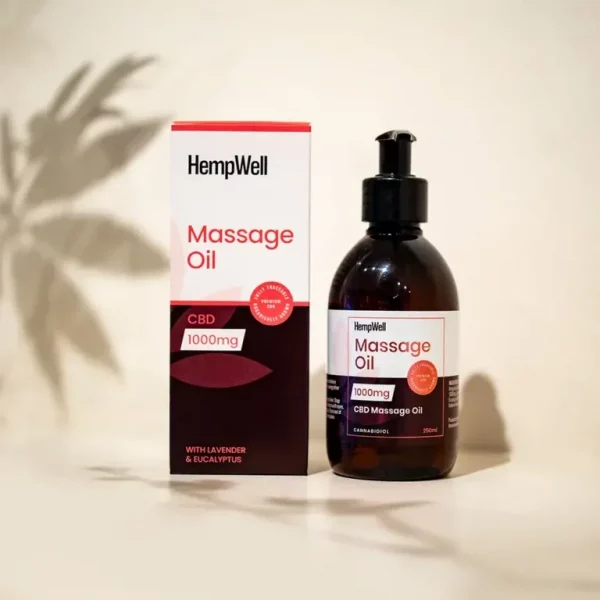 HempWell CBD Massage Oil | 1000mg CBD | 250ml Bottle - Image 2