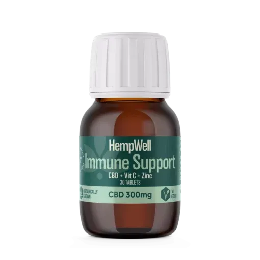 HempWell Immune Support CBD Tablets | 300mg CBD | 30 x 10mg Tablets.